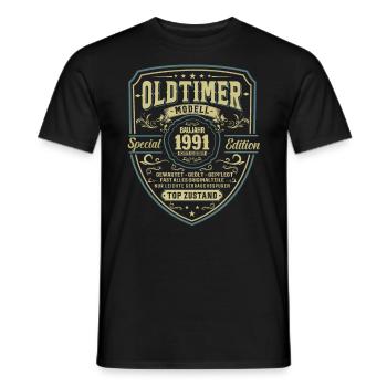 Legendäres Jahrgangsgeschenk '91 - Männer T-Shirt - Schwarz - Vorne - AI Model Male 178 light (178cm)