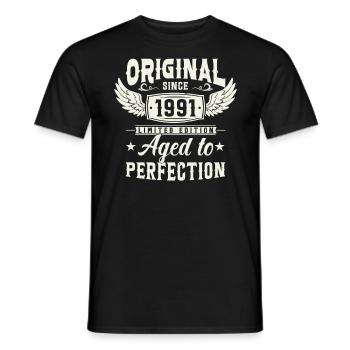 Année légendaire de naissance '91 - T-shirt homme - noir - Devant - AI Model Male 178 light (178cm)