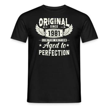 Anniversaire légendaire de 1981 - T-shirt homme - noir - Devant - AI Model Male 178 light (178cm)