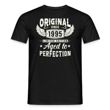 Chemise d’anniversaire légendaire '95 - T-shirt homme - noir - Devant - AI Model Male 178 light (178cm)