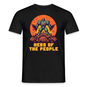 People's Hero, People's Hero - Men's T-Shirt - black - Front - AI Model Male 178 light (178cm)