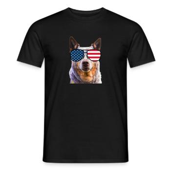 Australian Cattle Dog USA America Dogs Gift - Men's T-Shirt - black - Front - AI Model Male 178 light (178cm)