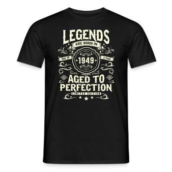 Vintage 1949: A gift for 74 years - Men's T-Shirt - black - Front - AI Model Male 178 light (178cm)