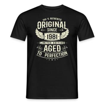 Vintage 1981 Geburtstagsüberraschung - Männer T-Shirt - Schwarz - Vorne - AI Model Male 178 light (178cm)