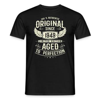 Retro Birthday Gift 74th Anniversary - Men's T-Shirt - black - Front - AI Model Male 178 light (178cm)