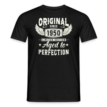 Elegant gift: Born between 1950 and 73 years - Men's T-Shirt - black - Front - AI Model Male 178 light (178cm)