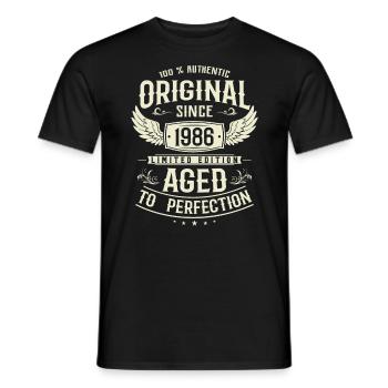 Vintage 1986 Surprise d’anniversaire - T-shirt homme - noir - Devant - AI Model Male 178 light (178cm)