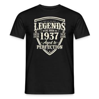 Vintage 1937 Cadeau d’anniversaire - T-shirt homme - noir - Devant - AI Model Male 178 light (178cm)
