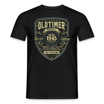Nostalgisches Geschenk 1945 78. Geburtstag - Männer T-Shirt - Schwarz - Vorne - AI Model Male 178 light (178cm)