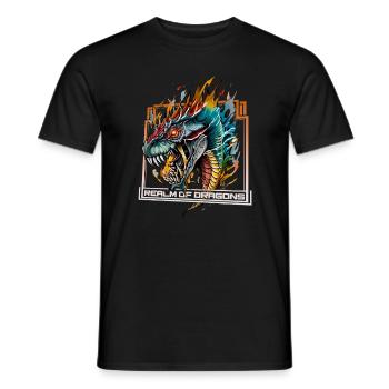 Reich der Drachen: Wilder Drache - Männer T-Shirt - Schwarz - Vorne - AI Model Male 178 light (178cm)