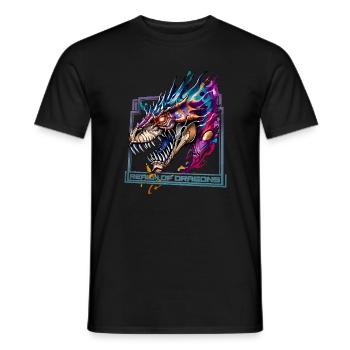 Royaume des dragons: Dragon majestueux - T-shirt homme - noir - Devant - AI Model Male 178 light (178cm)