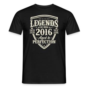 Vintage Gift 2016 - 7/8 years - Men's T-Shirt - black - Front - AI Model Male 178 light (178cm)