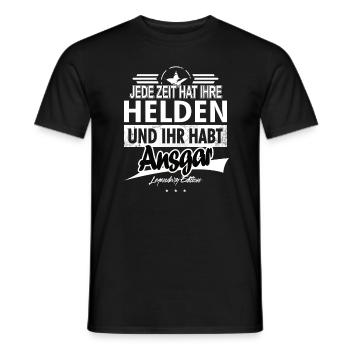 Jede Zeit hat Ihre Helden Ihr habt Ansgar - Männer T-Shirt - Schwarz - Vorne - AI Model Male 178 light (178cm)