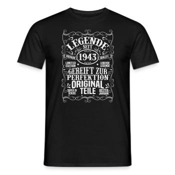 Vintage Legende 80/81 Geburtstagsgeschenk - Männer T-Shirt - Schwarz - Vorne - AI Model Male 178 light (178cm)