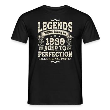 1939 Birthday Legend - 84/85 years - Men's T-Shirt - black - Front - AI Model Male 178 light (178cm)