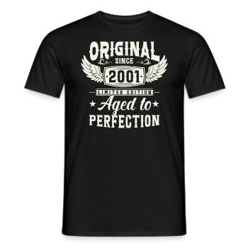 Retro Gift 2001 22/23 ans - T-shirt homme - noir - Devant - AI Model Male 178 light (178cm)