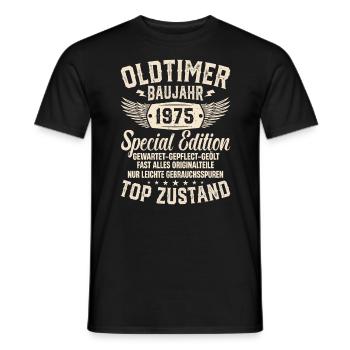 Kultiges '75 Geburtstagsgeschenk - Männer T-Shirt - Schwarz - Vorne - AI Model Male 178 light (178cm)