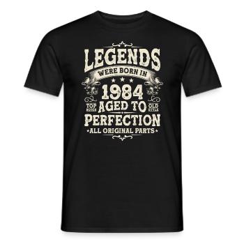 Legendary 1984 Birthday Legends - Men's T-Shirt - black - Front - AI Model Male 178 light (178cm)