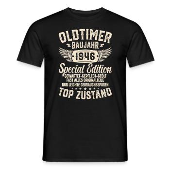 Kultiges Oldtimer-Geschenk '46 - Männer T-Shirt - Schwarz - Vorne - AI Model Male 178 light (178cm)