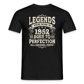 Legendary Born in 1952, 71/72 years - Men's T-Shirt - black - Front - AI Model Male 178 light (178cm)