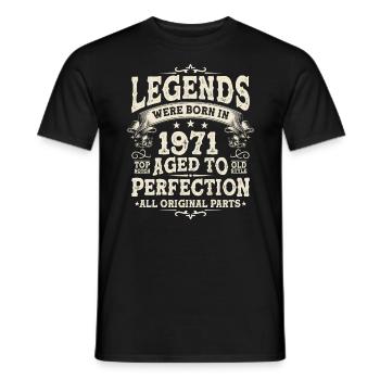 Legenden 1971 Geboren - Männer T-Shirt - Schwarz - Vorne - AI Model Male 178 light (178cm)