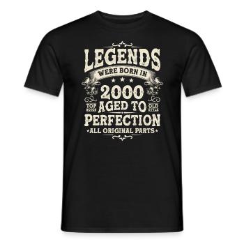 Legendary gift: Born in 2000 - 23/24 years - Men's T-Shirt - black - Front - AI Model Male 178 light (178cm)