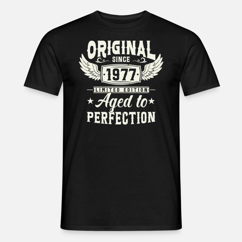 Cadeau d’anniversaire rétro 1977 - T-shirt homme - noir
