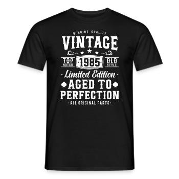 Vintage 1985 Cadeau d’anniversaire - T-shirt homme - noir - Devant - AI Model Male 178 light (178cm)