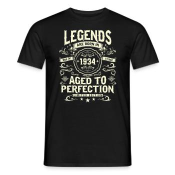 Vintage Birthday Gift 1934 89/90 Years - Men's T-Shirt - black - Front - AI Model Male 178 light (178cm)