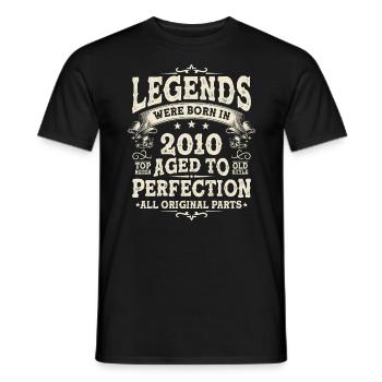 Legendary birthday present born in 2010 - Men's T-Shirt - black - Front - AI Model Male 178 light (178cm)