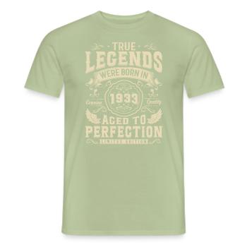 1933 Birthday Legend - 90/91 years - Men's T-Shirt - sage - Front - AI Model Male 178 light (178cm)