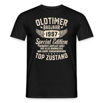 Kultiges Geschenk '97er Oldtimer - Männer T-Shirt - Schwarz - Vorne - AI Model Male 178 light (178cm)
