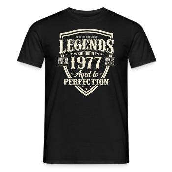 Legendary 1977 birthday present - Men's T-Shirt - black - Front - AI Model Male 178 light (178cm)