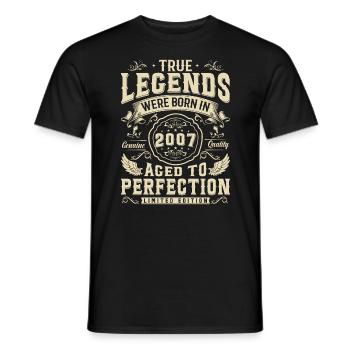 Legendary 2007 birthday present - Men's T-Shirt - black - Front - AI Model Male 178 light (178cm)