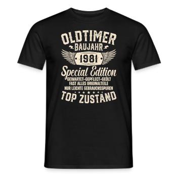 Oldtimer Geschenk 1981 Geburtstag - Männer T-Shirt - Schwarz - Vorne - AI Model Male 178 light (178cm)