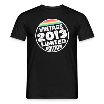 Vintage 2013 Regalo di compleanno Doccia per bambini - T-shirt uomo - nero - Fronte - AI Model Male 178 light (178cm)