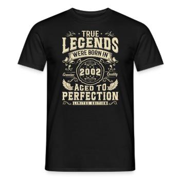 Anniversaire légendaire Année '02 - T-shirt homme - noir - Devant - AI Model Male 178 light (178cm)