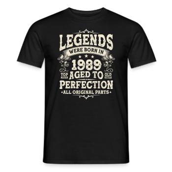 Surprise d’anniversaire légendaire de 1989 - T-shirt homme - noir - Devant - AI Model Male 178 light (178cm)