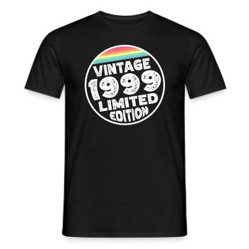Vintage 1999 Birthday Gift Birthday Party - Men's T-Shirt - black - Front - AI Model Male 178 light (178cm)