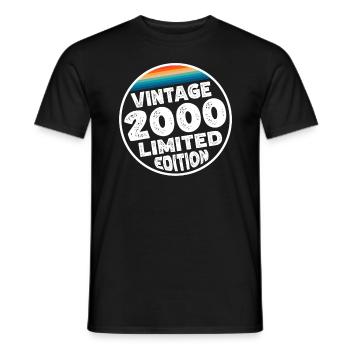 Vintage 2000 Birthday Gift Birthday Party - Men's T-Shirt - black - Front - AI Model Male 178 light (178cm)