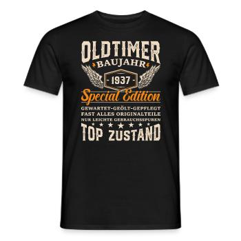 1937 Oldtimer Geschenk - Männer T-Shirt - Schwarz - Vorne - AI Model Male 178 light (178cm)
