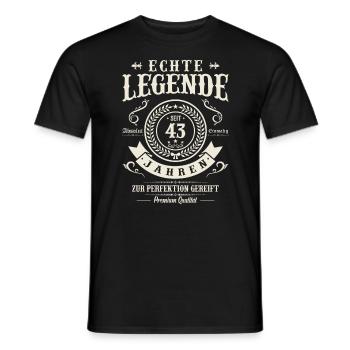 Vintage Legende, 43 Jahre - Männer T-Shirt - Schwarz - Vorne - AI Model Male 178 light (178cm)