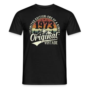 Legendary 1973 vintage - Men's T-Shirt - black - Front - AI Model Male 178 light (178cm)