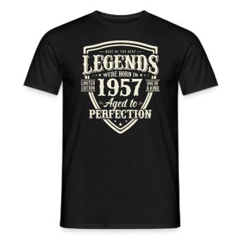 1957 Légende de l’anniversaire - T-shirt homme - noir - Devant - AI Model Male 178 light (178cm)