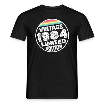 Vintage 1984 Birthday Gift Birthday Party - Men's T-Shirt - black - Front - AI Model Male 178 light (178cm)