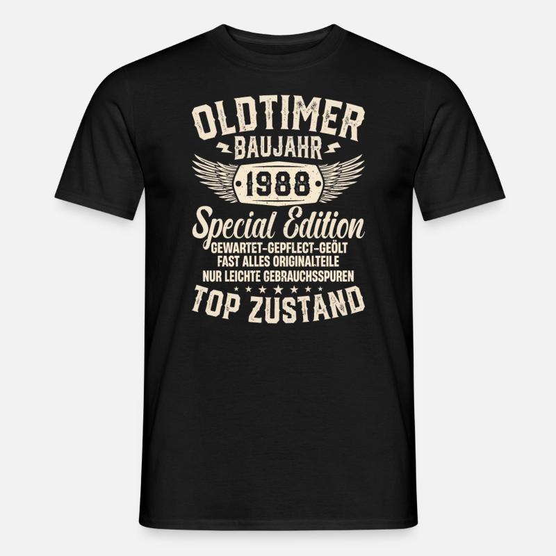 1988 Oldtimer Geschenk - Männer T-Shirt - Schwarz