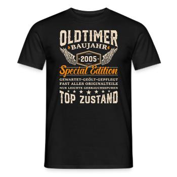 Klassischer Oldtimer Geschenk 2005 - Männer T-Shirt - Schwarz - Vorne - AI Model Male 178 light (178cm)