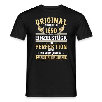 Jahrgangsgeschenk 1950 - Einzigartige Rarität - Männer T-Shirt - Schwarz - Vorne - AI Model Male 178 light (178cm)