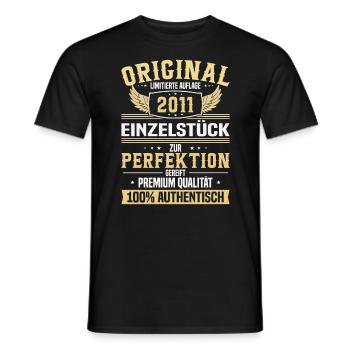 Einzigartiges 2011er Geschenk - Männer T-Shirt - Schwarz - Vorne - AI Model Male 178 light (178cm)
