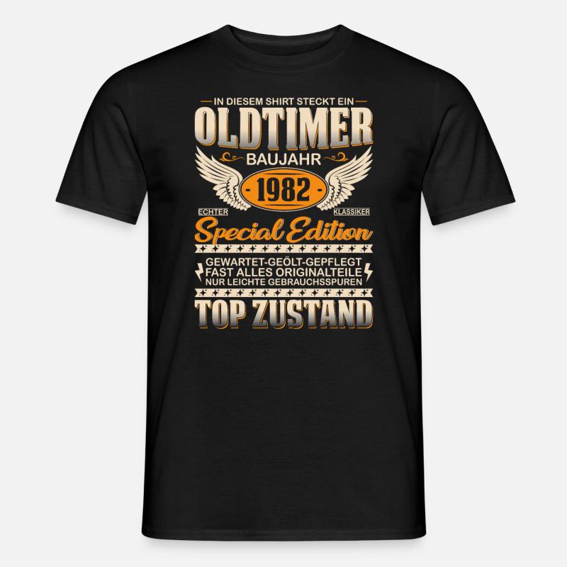 Einzigartiger Oldtimer 1982 - Männer T-Shirt - Schwarz